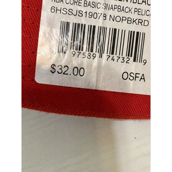 New Orleans Pelicans Mitchell & Ness NBA Black / Red Snapback Hat Cap New - Picture 9 of 9